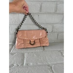 Hobo International Leather Clutch /wallet Hand Bag Coral Pink 9” X 5”